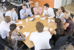 meeting in a room